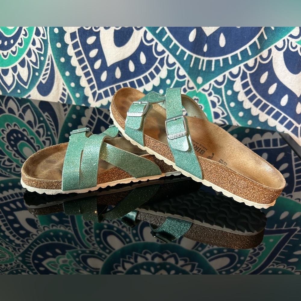 Birkenstock Shimmering Teal Sandals